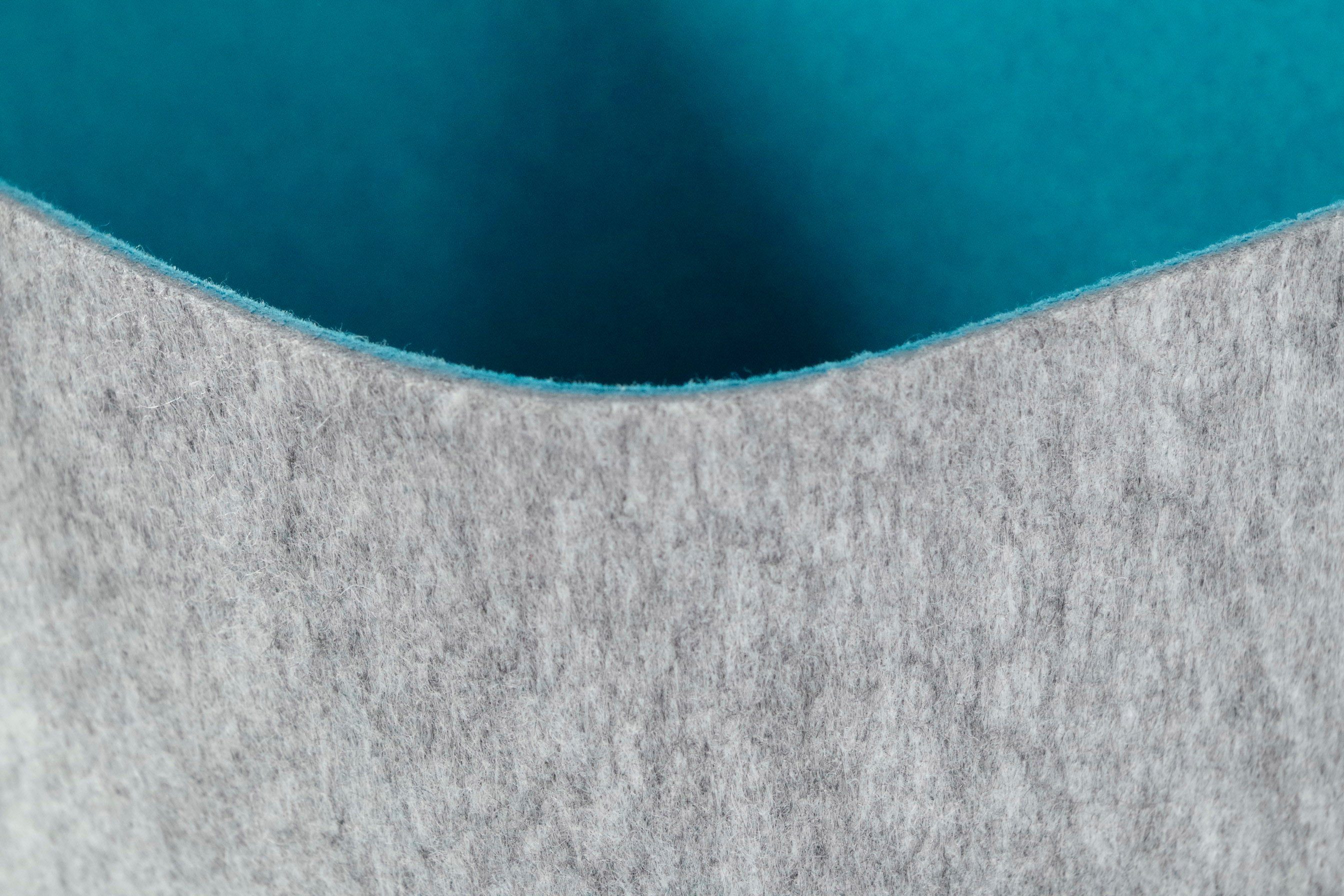 Kobolo Einkaufskorb Filzkorb aussen grau innen blau mit Aluhenkeln, 12,5 l – Bild 5 von 5