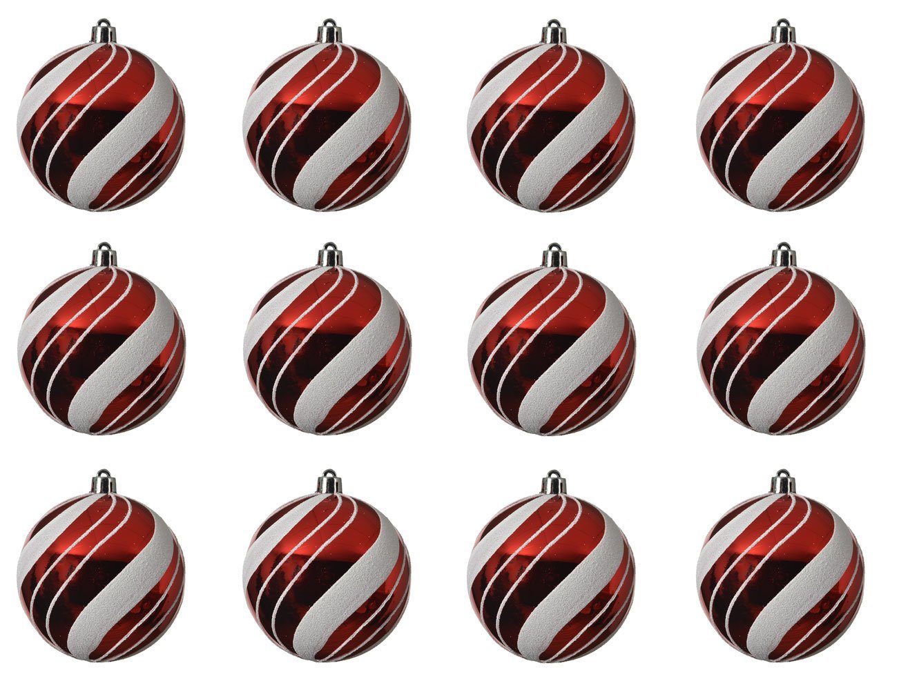 Kaemingk Weihnachtsbaumkugel, Weihnachtskugeln Kunststoff Streifen Muster 8 günstig online kaufen