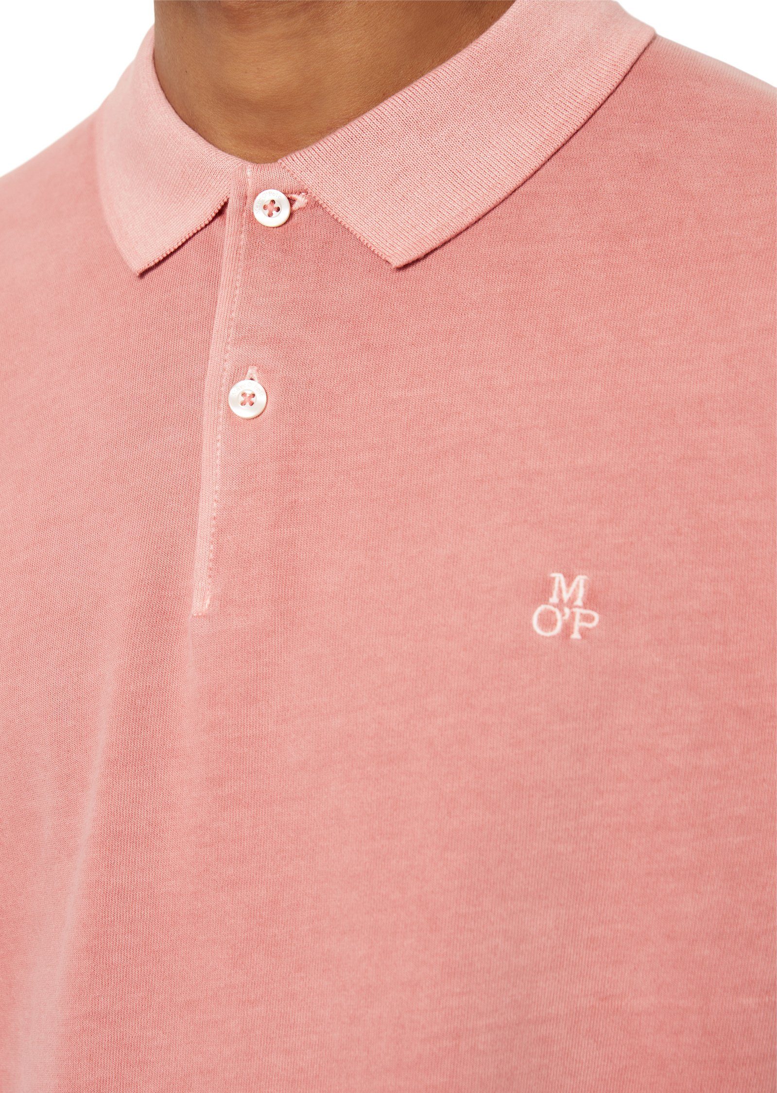 Marc O'Polo Langarm-Poloshirt Bio-Baumwolle aus rot reiner