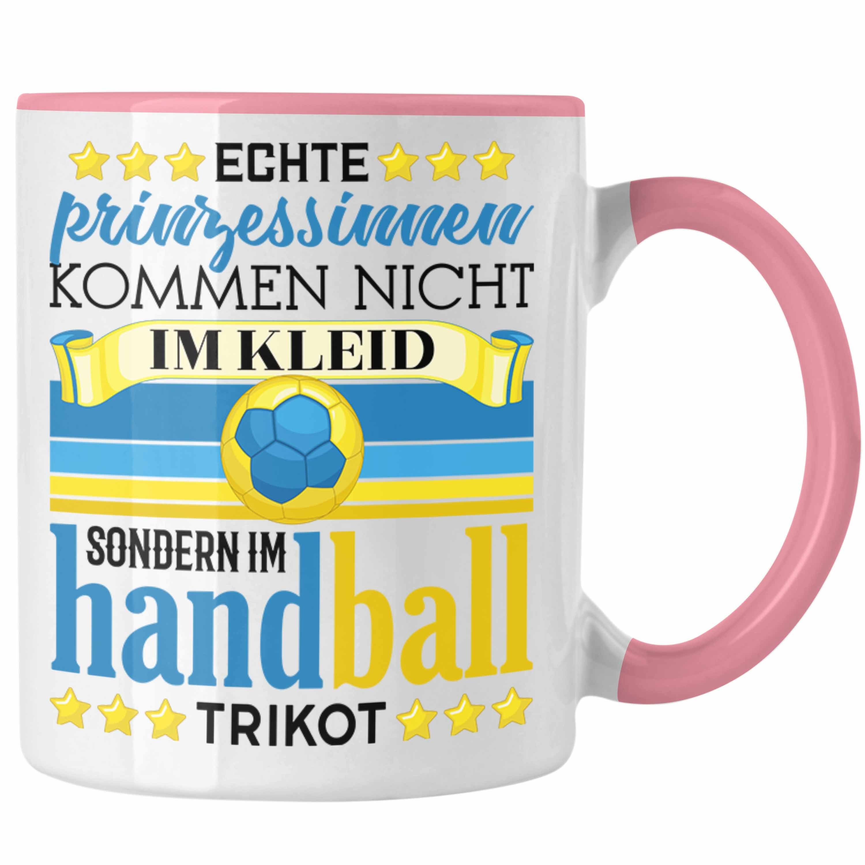 Trendation Tasse Handball Geschenk Geschenkidee Rosa Handball-Spielerin Spruch Tasse Frauen