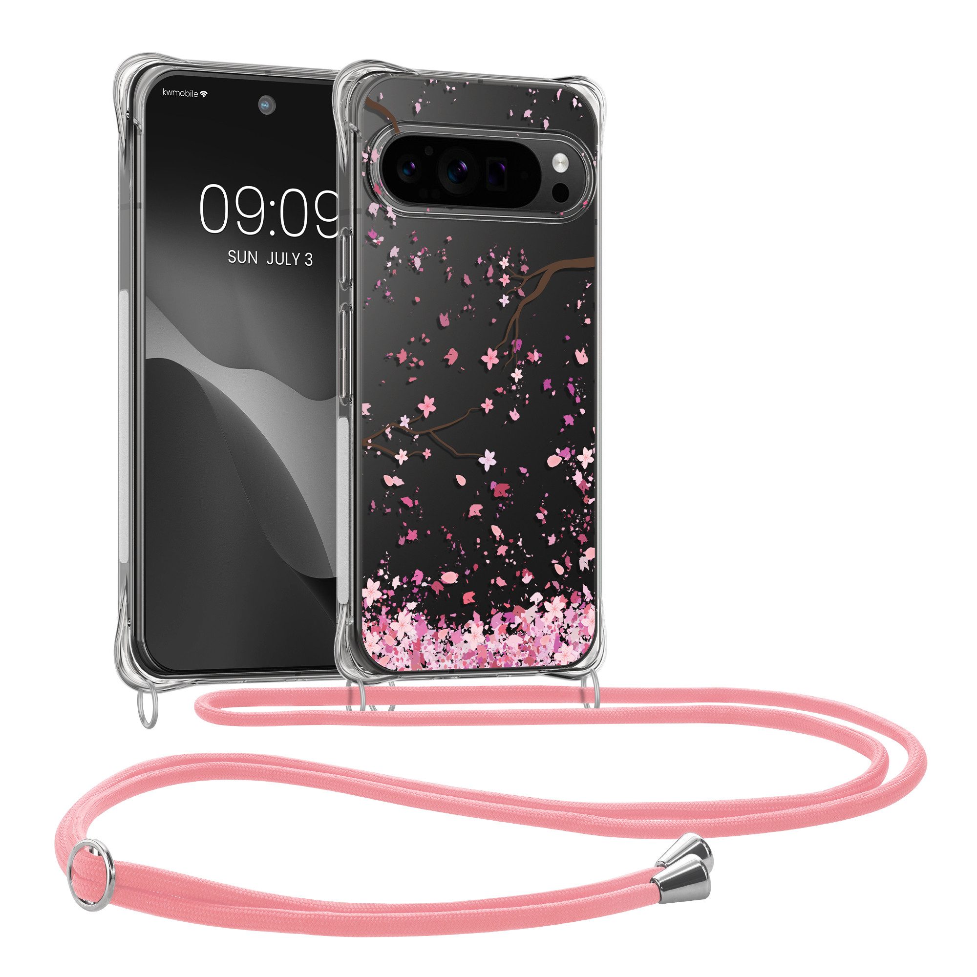 kwmobile Handyhülle Hülle für Google Pixel 10, Silikon Handyhülle mit Kette - Handykette Handyband
