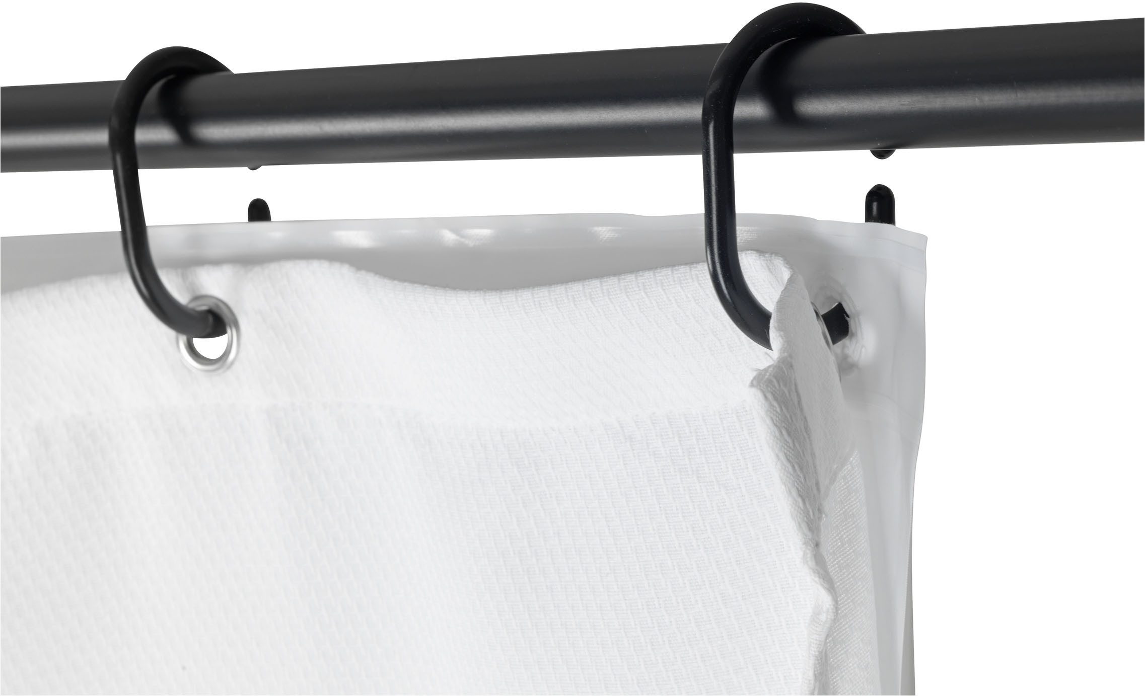 SCHÖNER WOHNEN-Kollektion Duschvorhang »Saoba« Breite 180 cm (Set, 17-tlg), 2 in 1, äußerer Vorhang aus Polyester, 16 Duschvorhangringe – Bild 5 von 5
