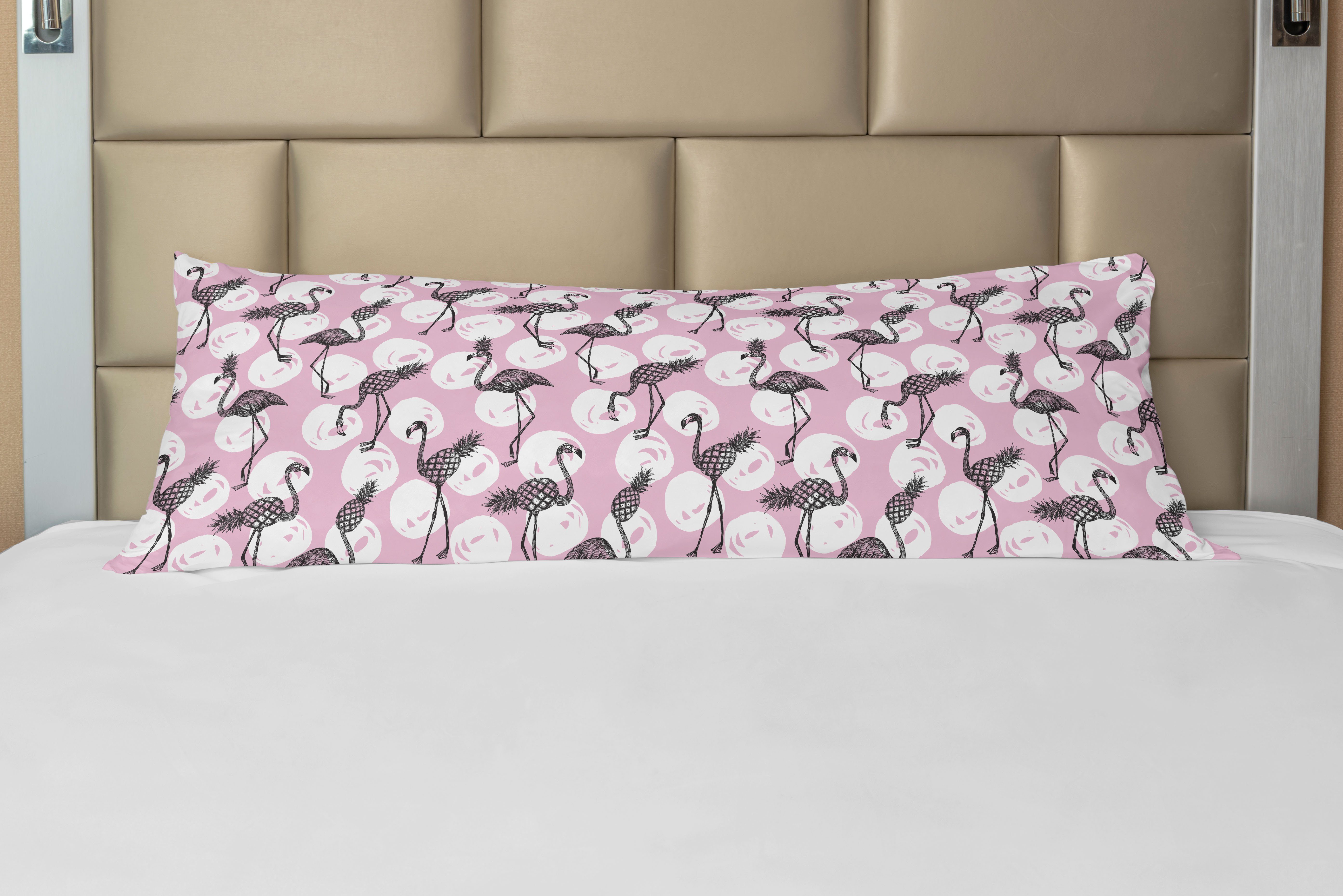 Seitenschläferkissenbezug Deko-Akzent Langer Exotische Kissenbezug, Abakuhaus, Flamingo Vögel Moderne
