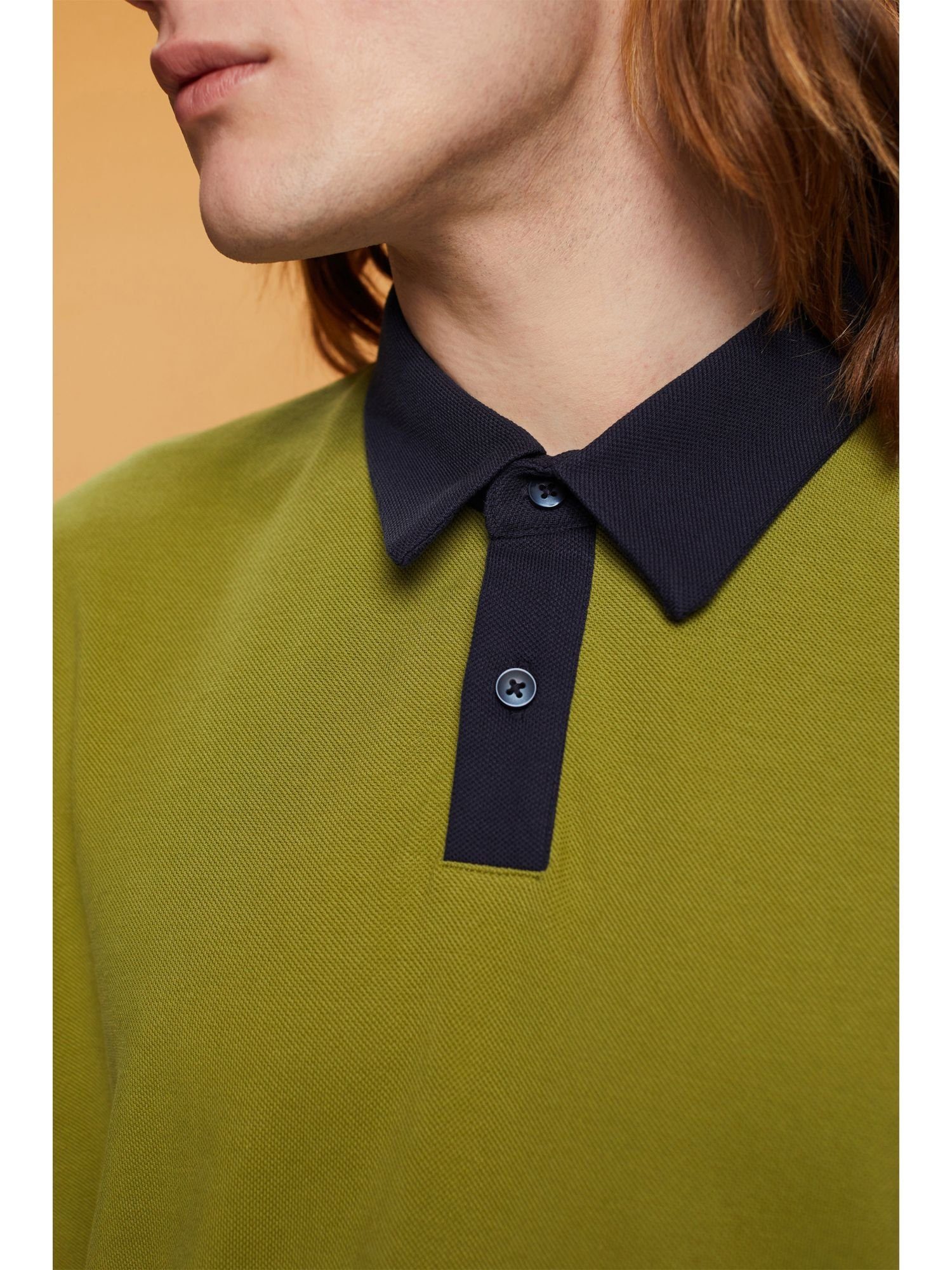 aus Poloshirt Esprit Poloshirt GREEN Baumwoll-Piqué LEAF Collection