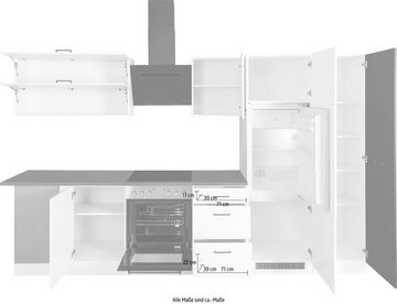 HELD MÖBEL Küchenzeile Trier, mit E-Geräten, Stellbreite 220/330 cm