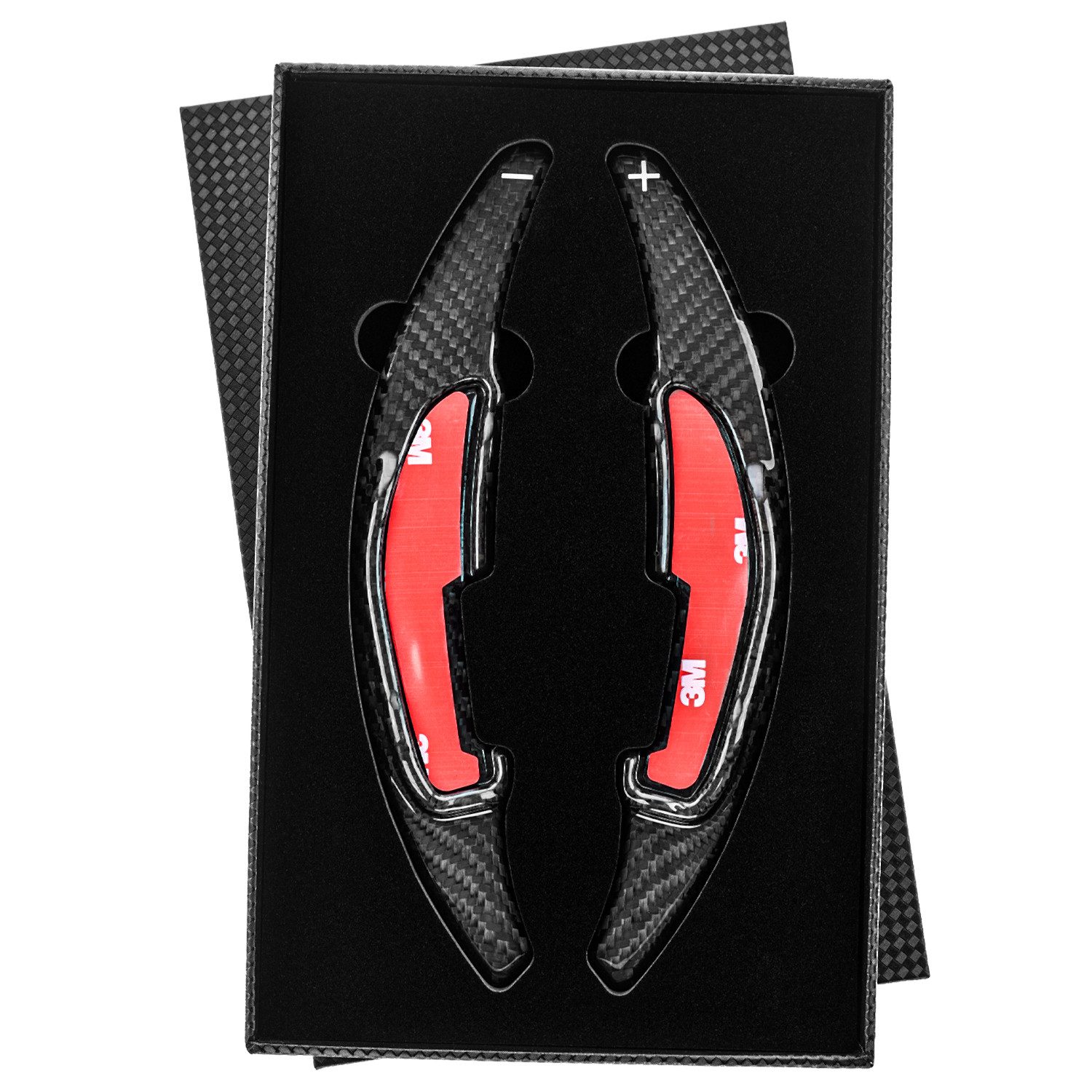 T-Carbon Lenkeradapter Auto Lenkrad Schaltwippen Paddel Aufsatz Echt Carbon SCHWARZ, (2-tlg., für BMW M2 F22 F87 M3 F30 F35 F80 M4 F32 F82 F83)