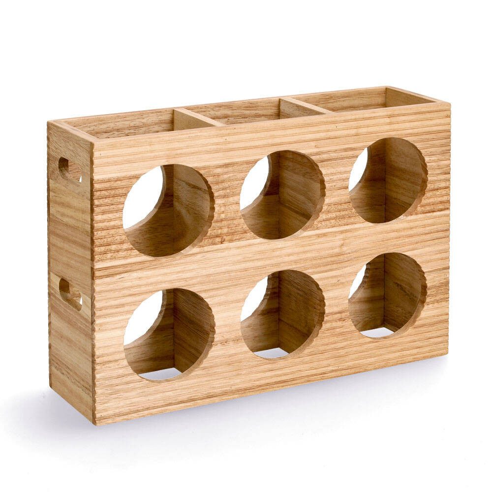 Zeller Present Weinregal Weinflaschenständer für 6 Flaschen, aus Holz, 38 x 11,6 x 27 cm