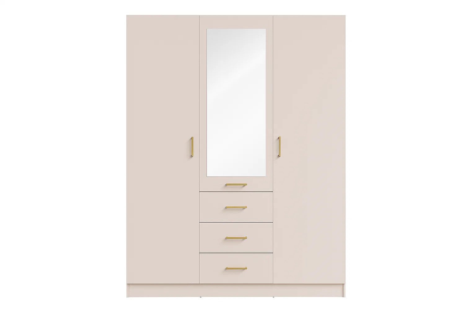 OTTO home Kleiderschrank Kleiderschrank mit 3 Türen, goldenen Griffen, Maße B/H/T 150/200/58 cm – Bild 4 von 5