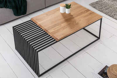 riess-ambiente Couchtisch ARCHITECTURE 100cm natur / schwarz (Einzelartikel, 1-St), Wohnzimmer · Eiche-Massivholz · Metall · geölt · Industrial Design