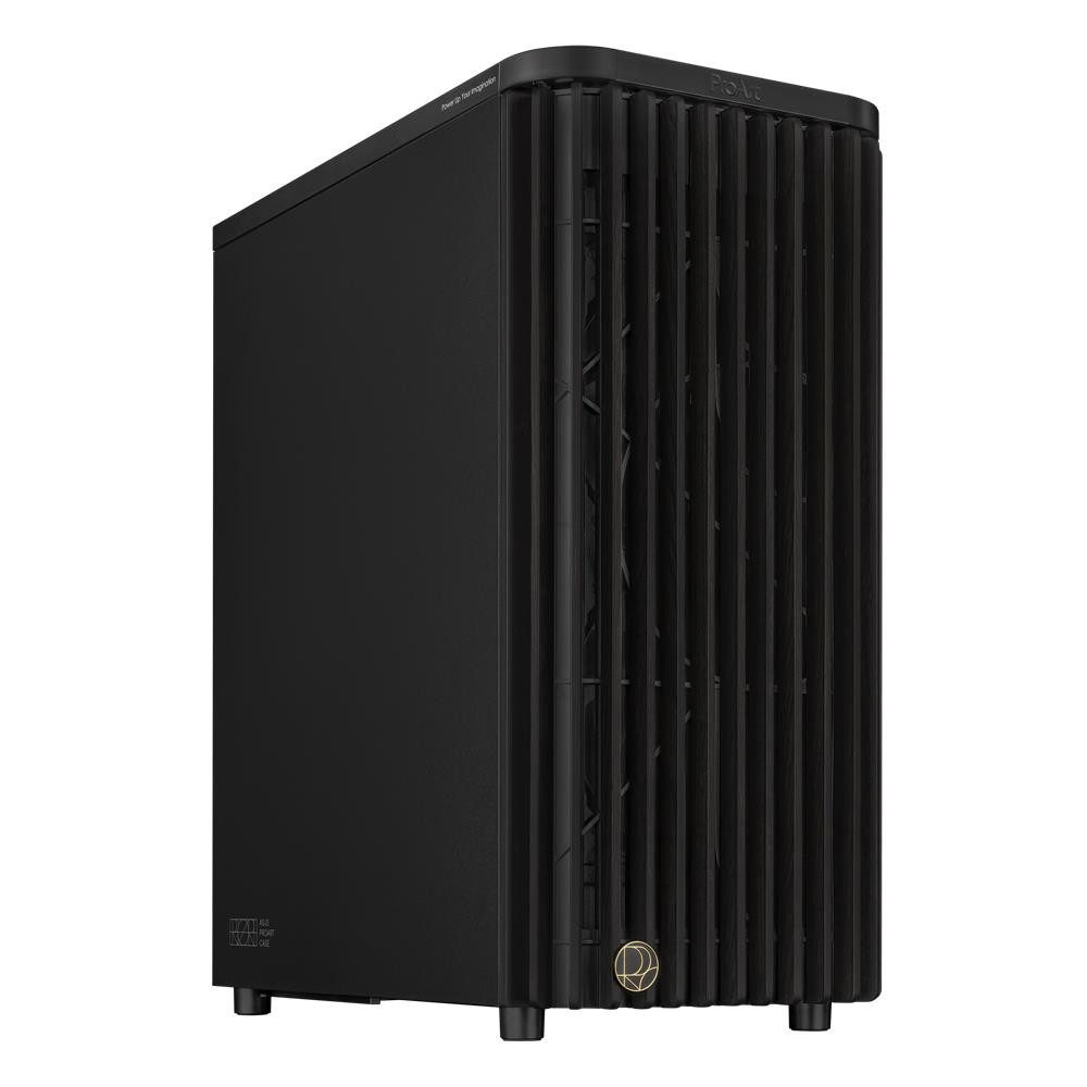 Asus PC-Gehäuse ProArt PA401 Wood Edition Metal Schwarz, ATX mit 160 mm Lüftern und USB 20Gbps