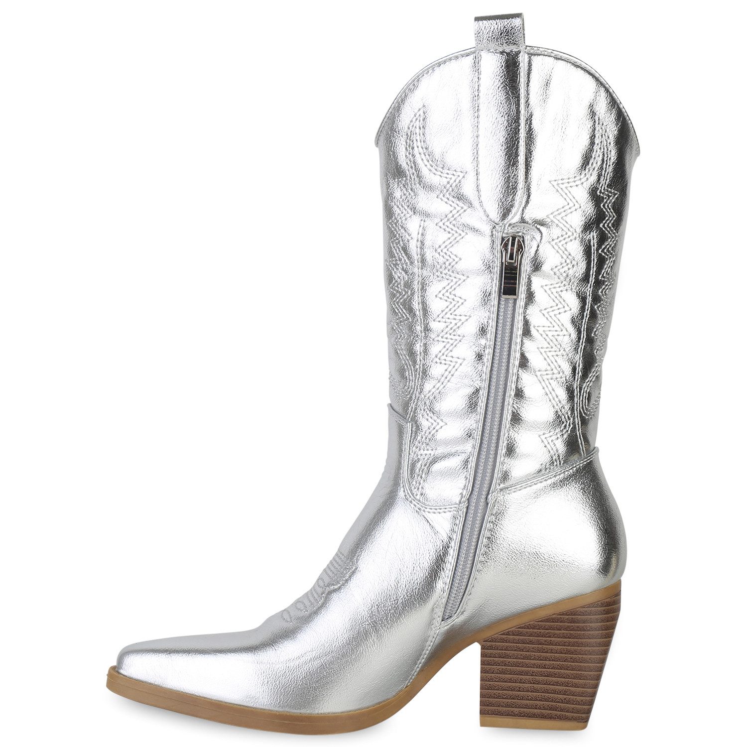 VAN HILL 838384 Cowboystiefel Damen Stiefel Cowboystiefel Holzoptikabsatz S günstig online kaufen