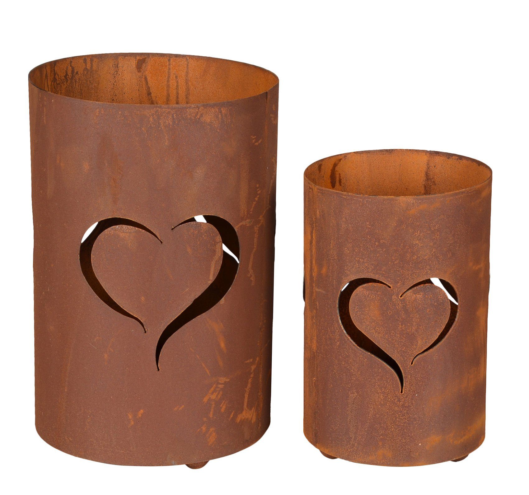 Levandeo® Kerzenlaterne, 2er Set Windlicht Herz günstig online kaufen