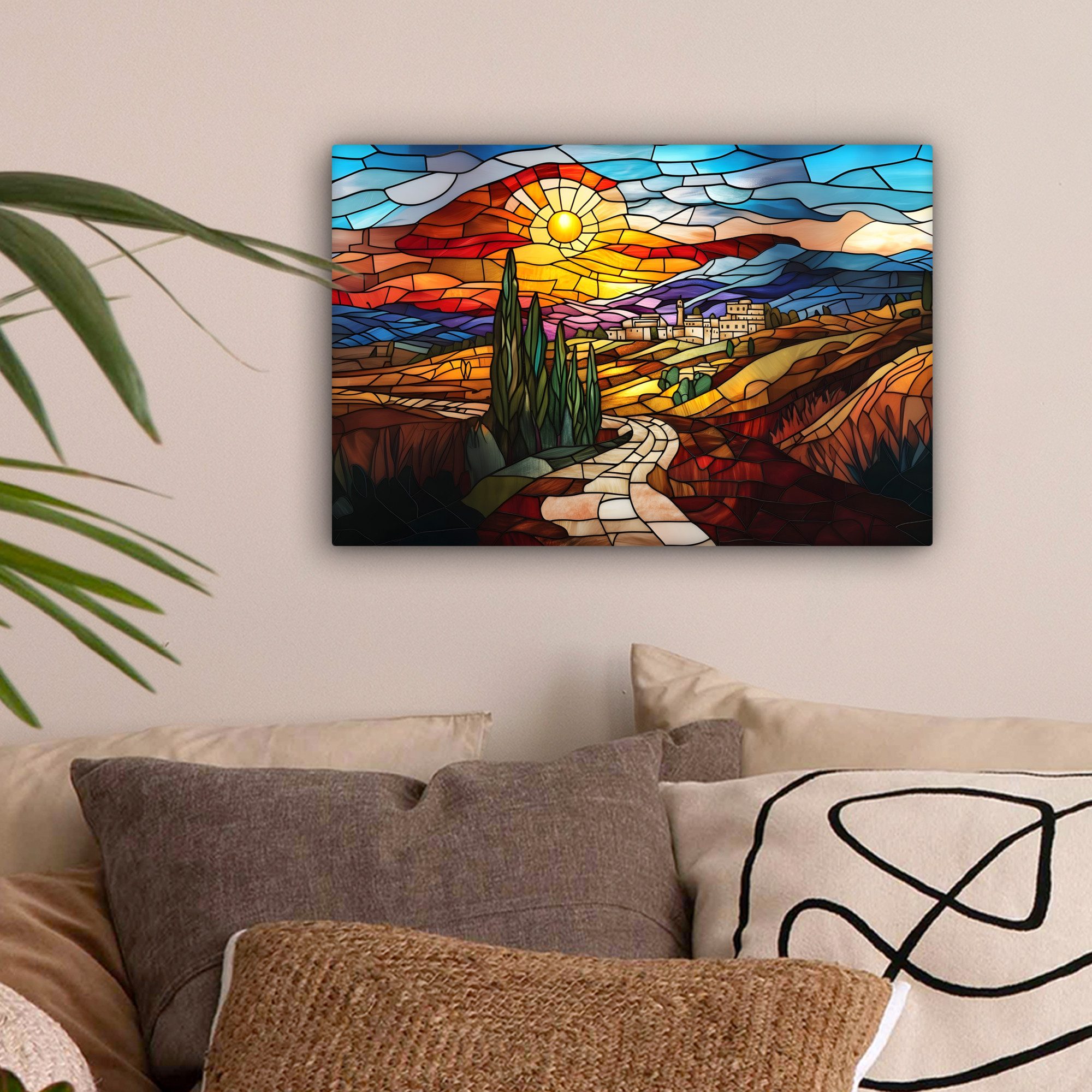 OneMillionCanvasses® Leinwandbild Mosaik - Sonne - günstig online kaufen