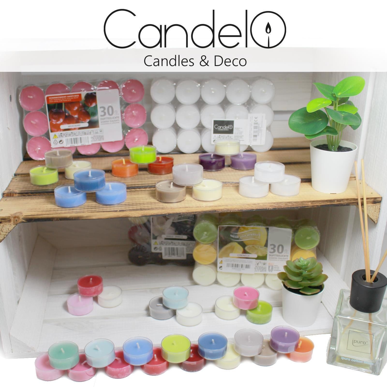 Candelo Teelicht Teelicht 24er Set Duftteelichter Ambiente - Black Rose Duft Kerze – Bild 5 von 5
