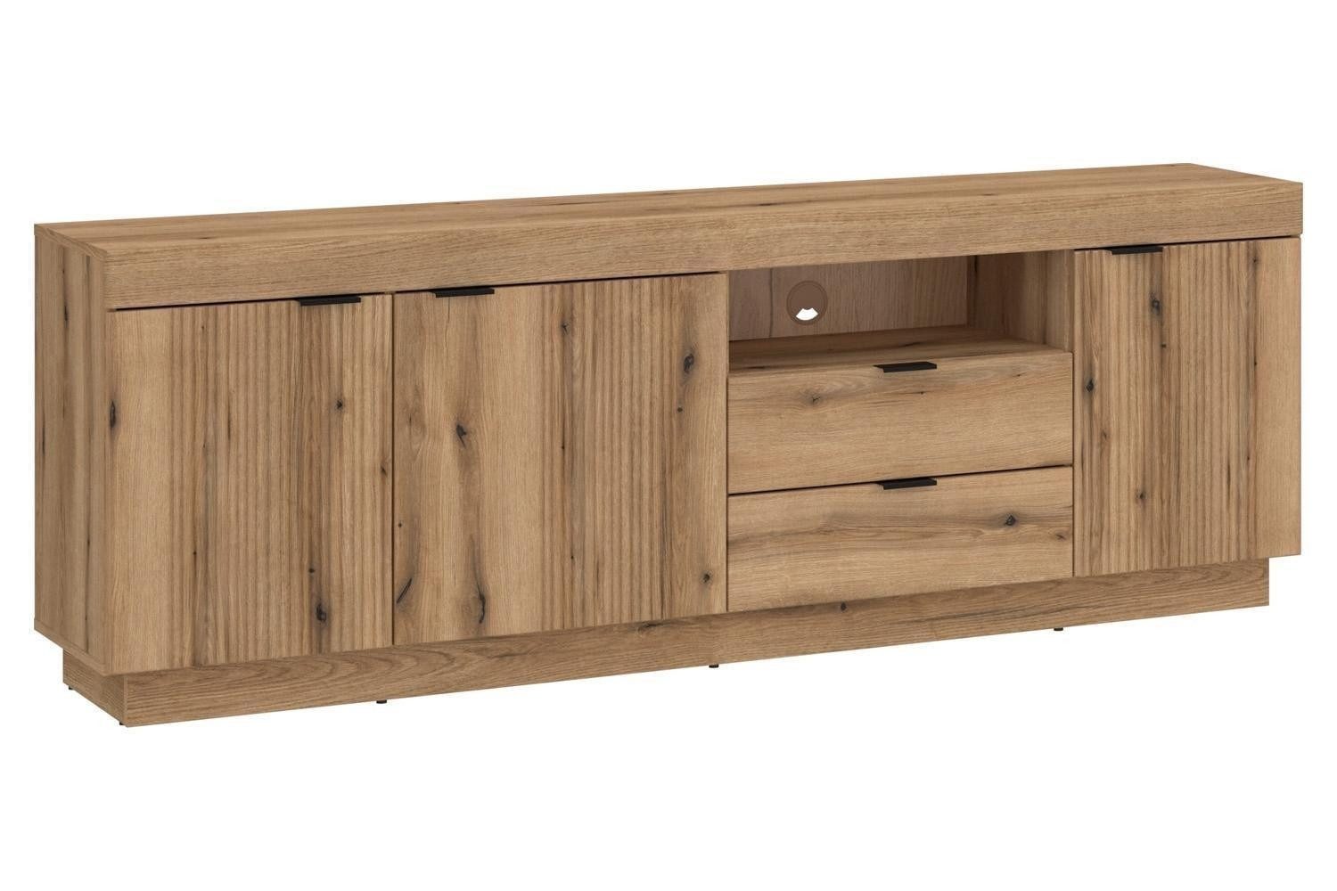 Lowboard DELAMAR, Coast Evoke Eiche Dekor, 3 Türen, 2 Schubladen, 1 Ablagefach, B 186 x H 67 x T 40 cm