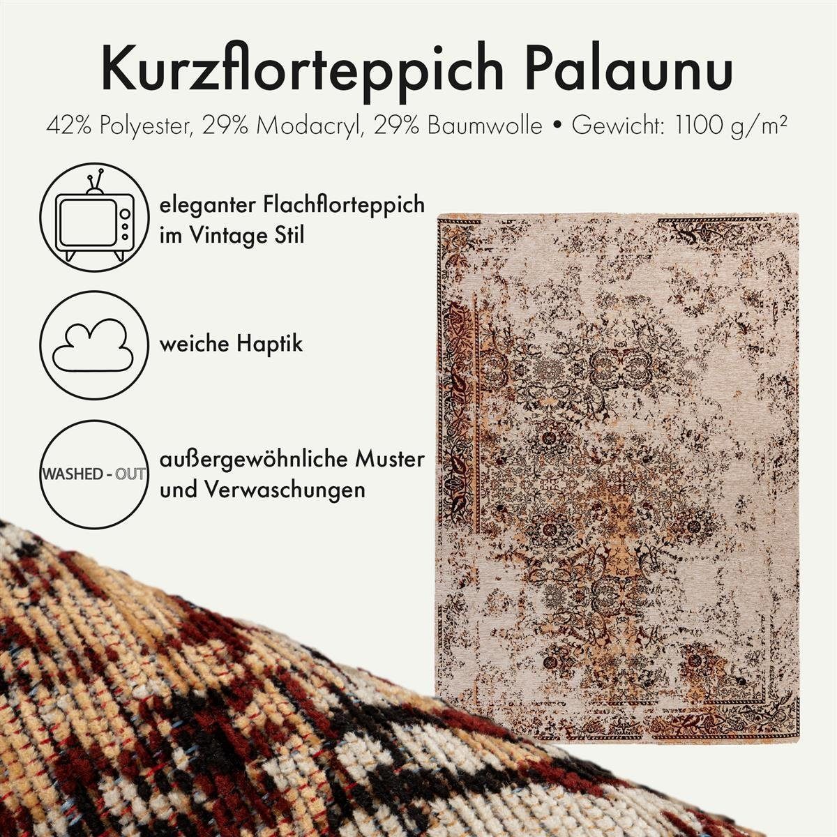 Qiyano Teppich Kurzflorteppich Palaunu 200 Beige 80 x 150 cm, rechteckig, H günstig online kaufen