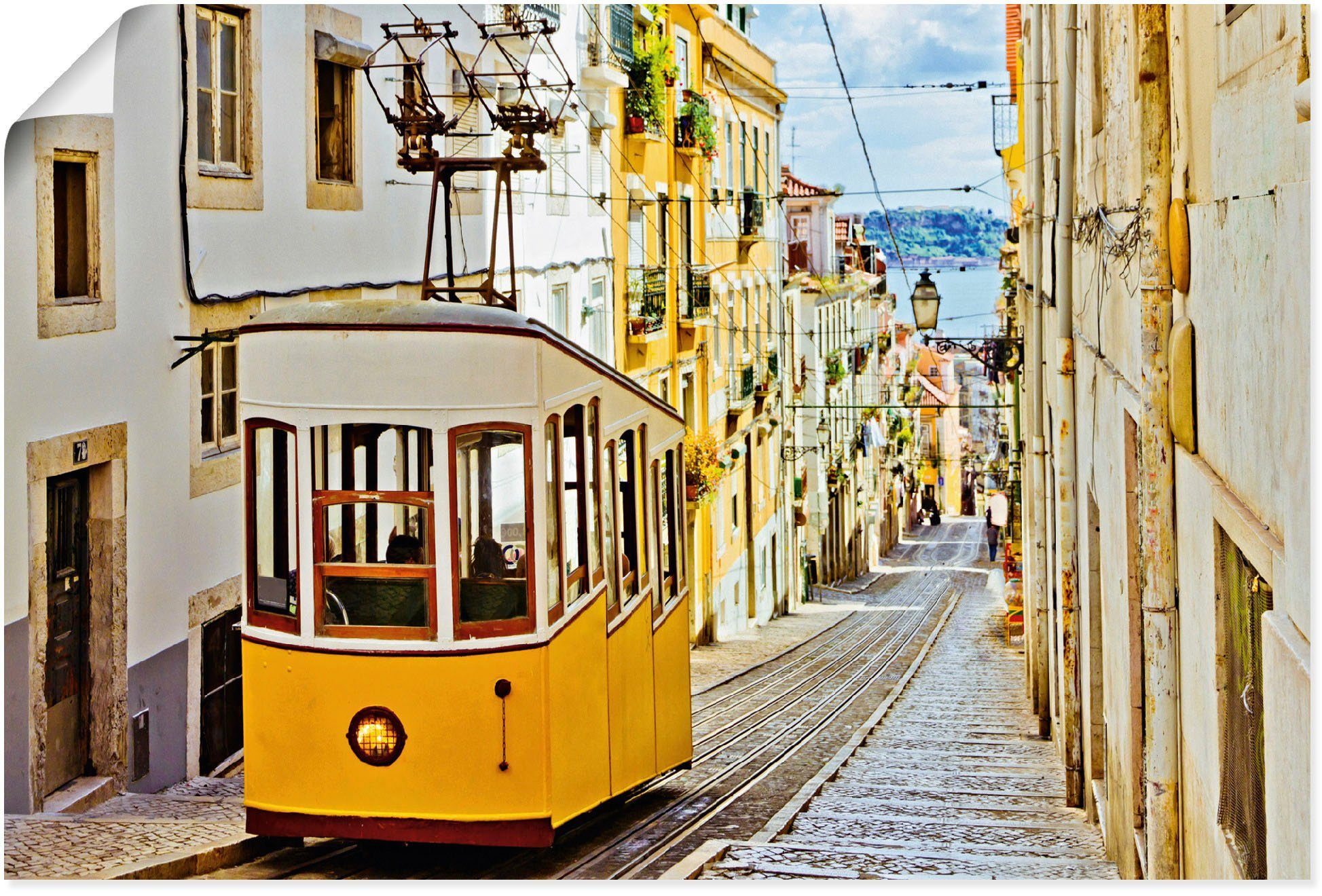 in Poster da Gloria oder Wandbild Alubild, St), Lissabon, in (1 Wandaufkleber Leinwandbild, versch. Größen Zugbilder als Ascensor Artland