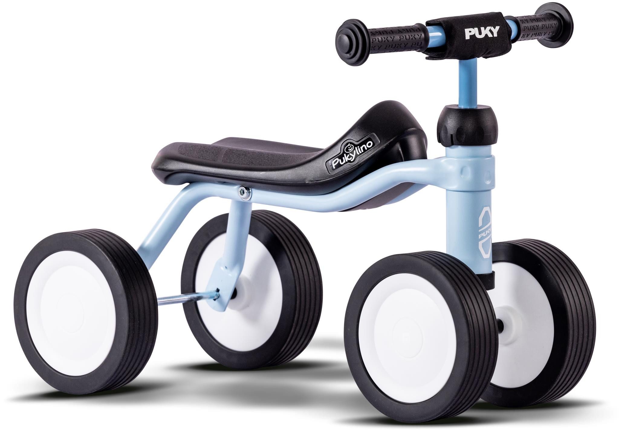 Kinderfahrzeug Lauflernhilfe PUKYLINO Rutschfahrzeug mit Lenkerpolster retro blue