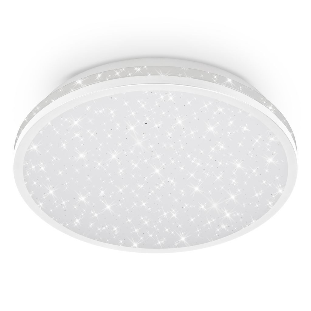 Briloner Leuchten LED Deckenleuchte LED Deckenlampe Sternenhimmel Spritzwasserschutz, LED fest integriert, 4000K - Neutralweiß, 28x7 cm, Badezimmer, Feuchtraum, Küche