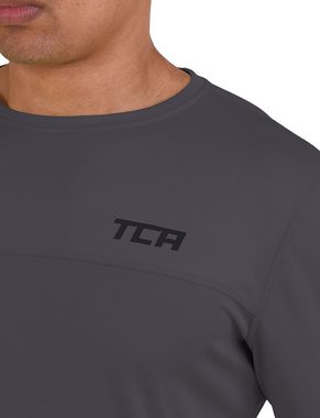 TCA Langarmshirt TCA Herren Langarm Laufshirt - Grau (1-tlg)