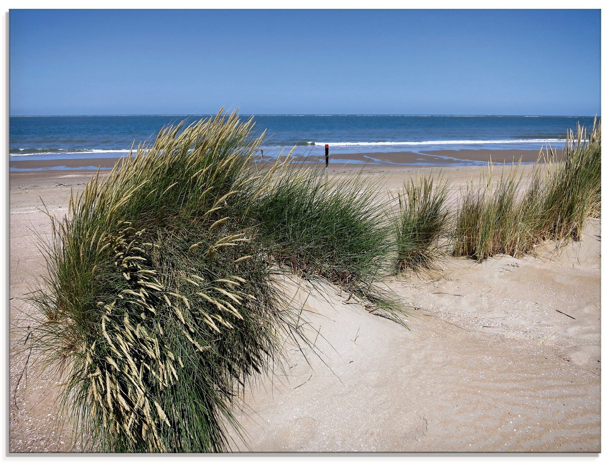Artland Glasbild wellige Dünenlandschaft, Strand (1 St), in verschiedenen Größen
