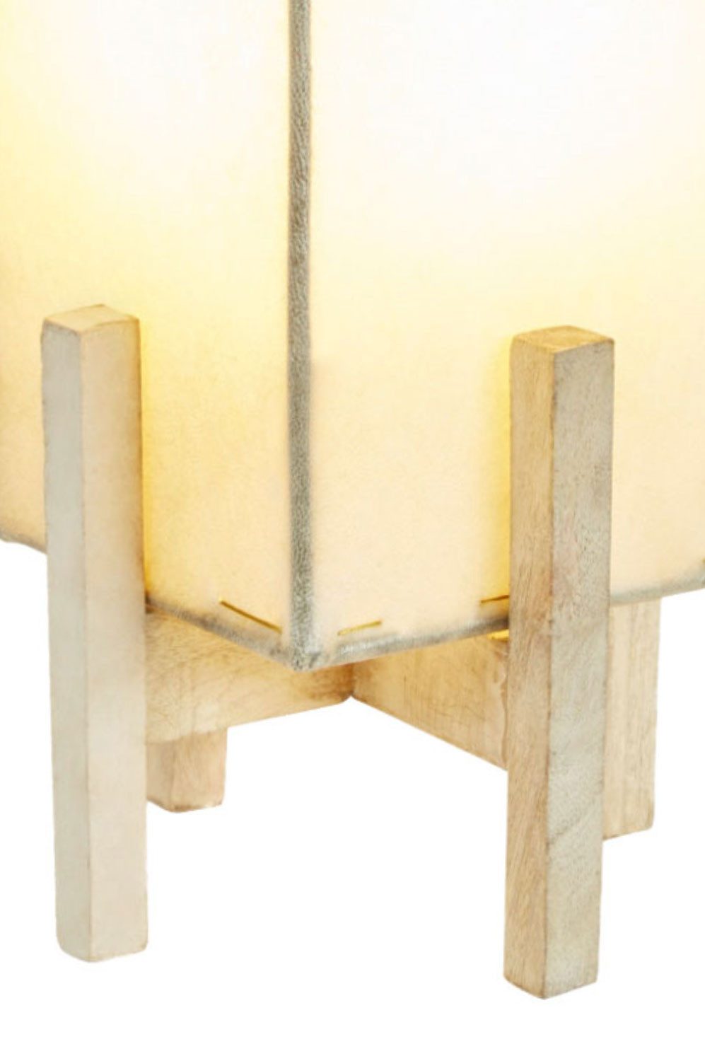 Marrakesch Orient & Mediterran Interior Nachttischlampe Lampen-Untergestell Janka handgefertigt aus Holz in Weiß 15 cm modern, Handarbeit
