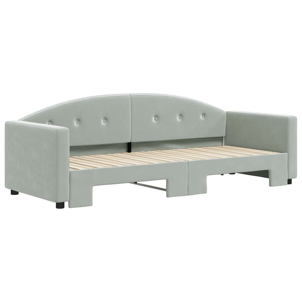 vidaXL Bett Tagesbett Ausziehbar Hellgrau 80x200 günstig online kaufen