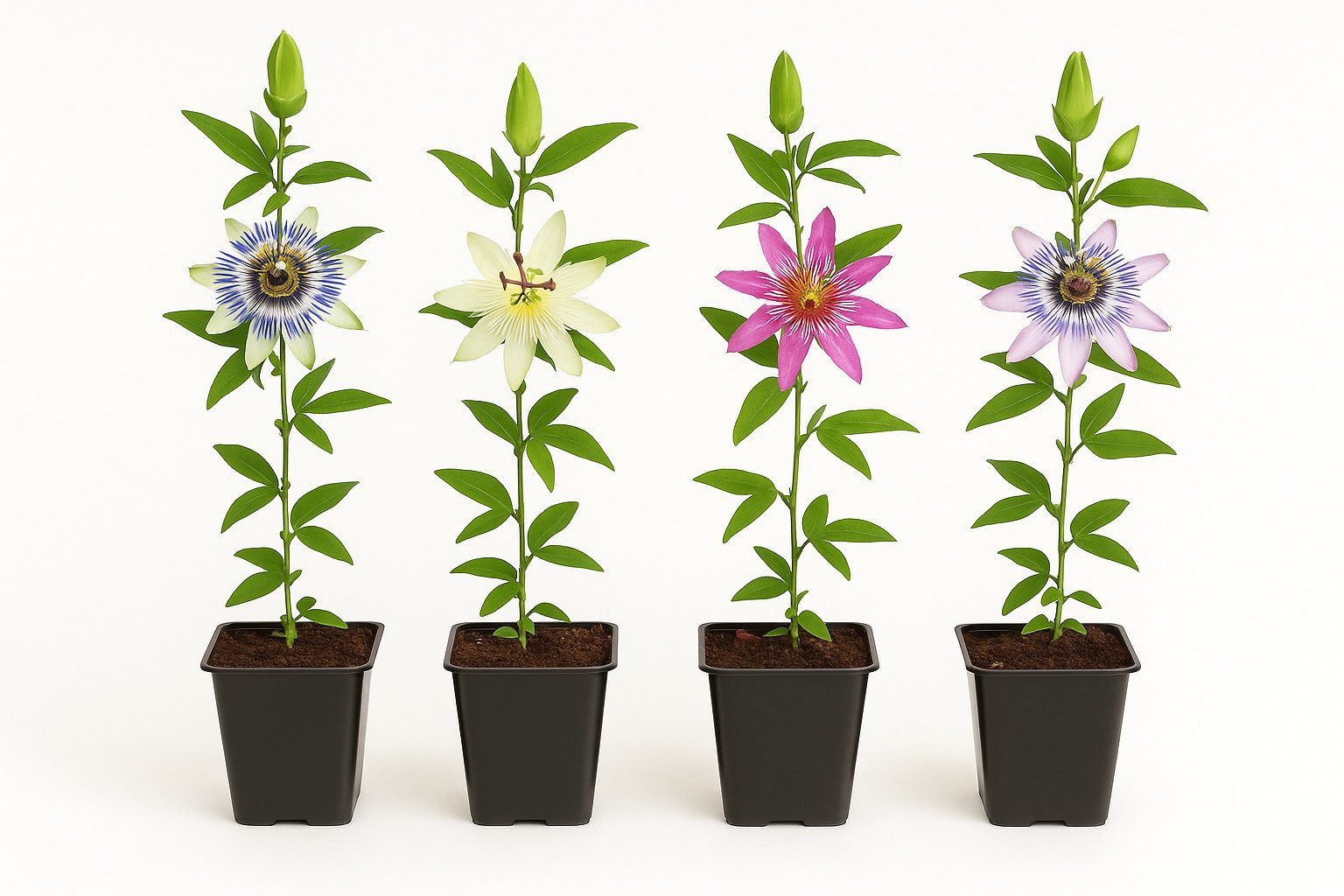 Exotenherz Kletterpflanze Exotenherz Kletterpflanzen Passionsblume Passiflora Rainbow 4er Set