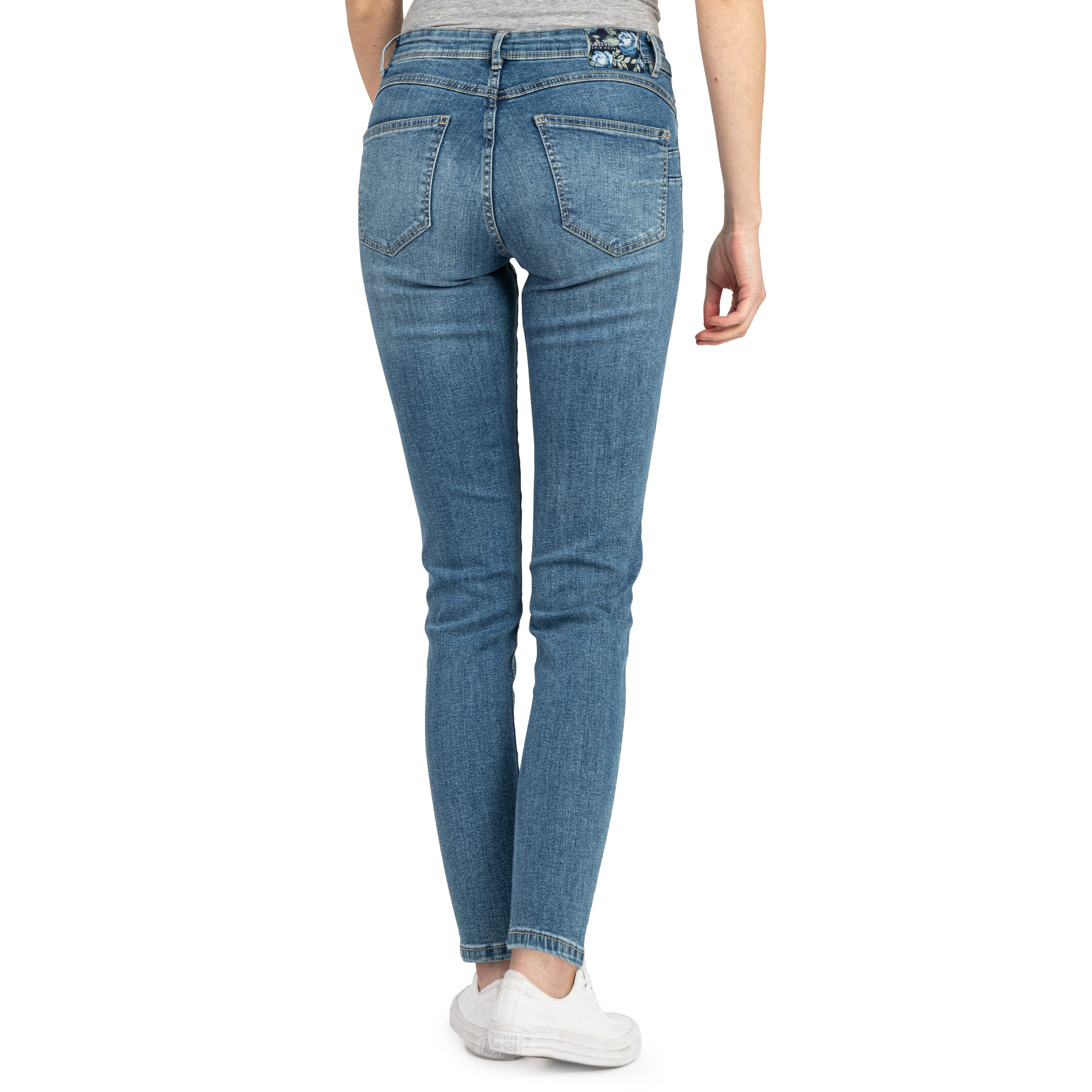 SUBLEVEL Slim-fit-Jeans Damen Jeans Skinny Slim Fit Jeanshose Hose Röhre Denim Stretch