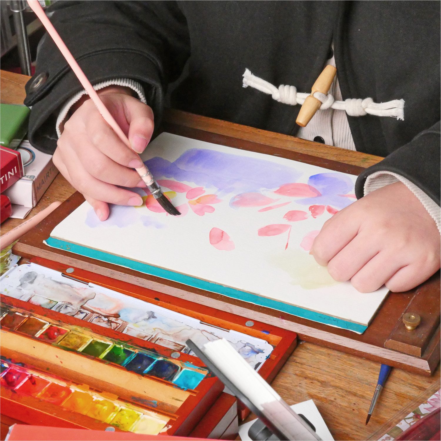 Mairtini Pinsel Set - 3 Pinsel (Größe 0 / 2 / 4) aus hochweertuigem Synthetikhaar, (3 St), für feine Details, Miniaturmalerei & präzise Strichführung