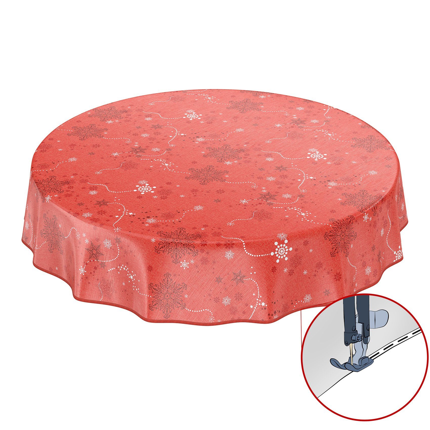 ANRO Tischdecke Wachstuch 2.0 abwaschbar (Einzelstück 1-tlg), Geprägt Rund günstig online kaufen