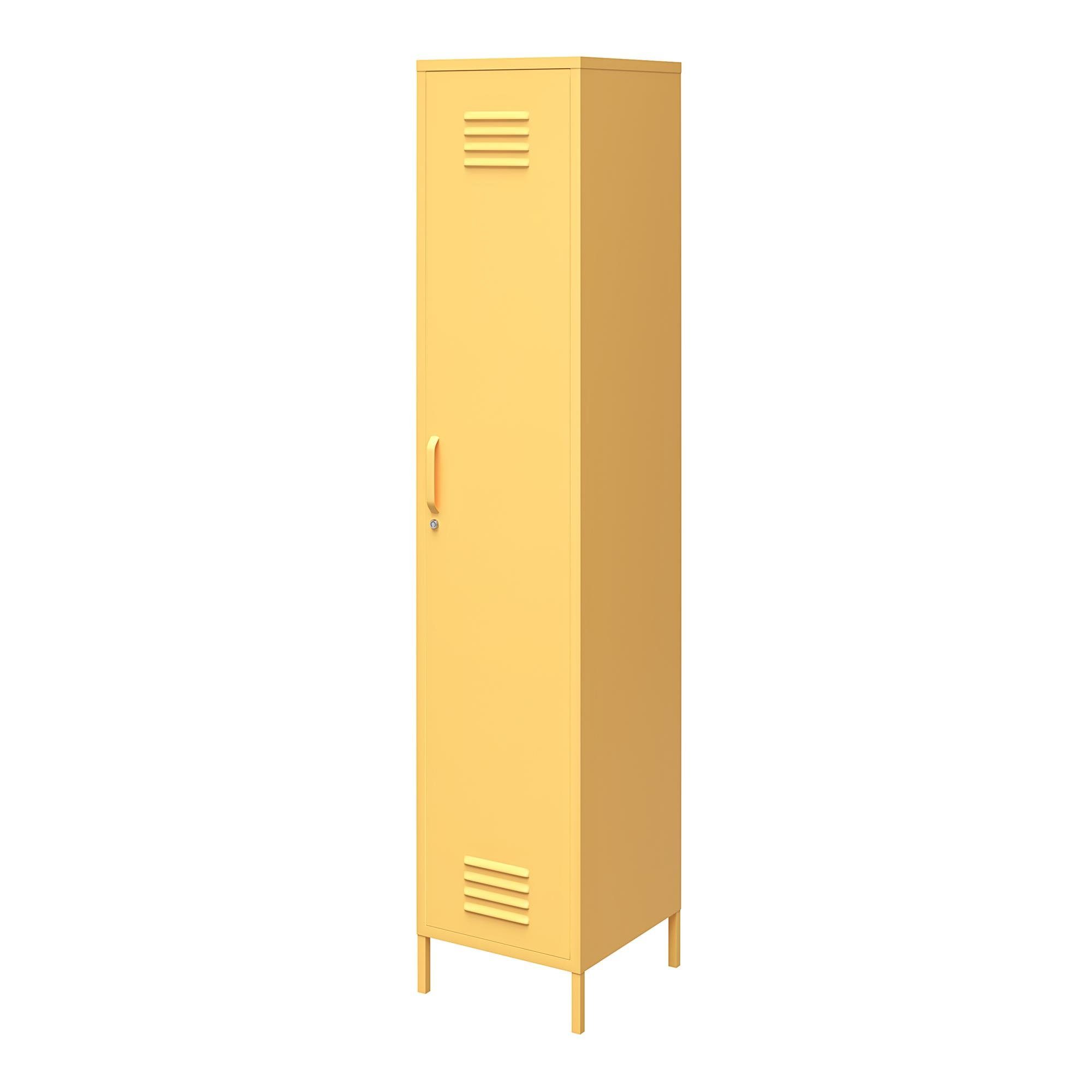 loft24 Spind Cache Höhe gelb Tür, 1 cm 185 Retro Metallschrank, Design