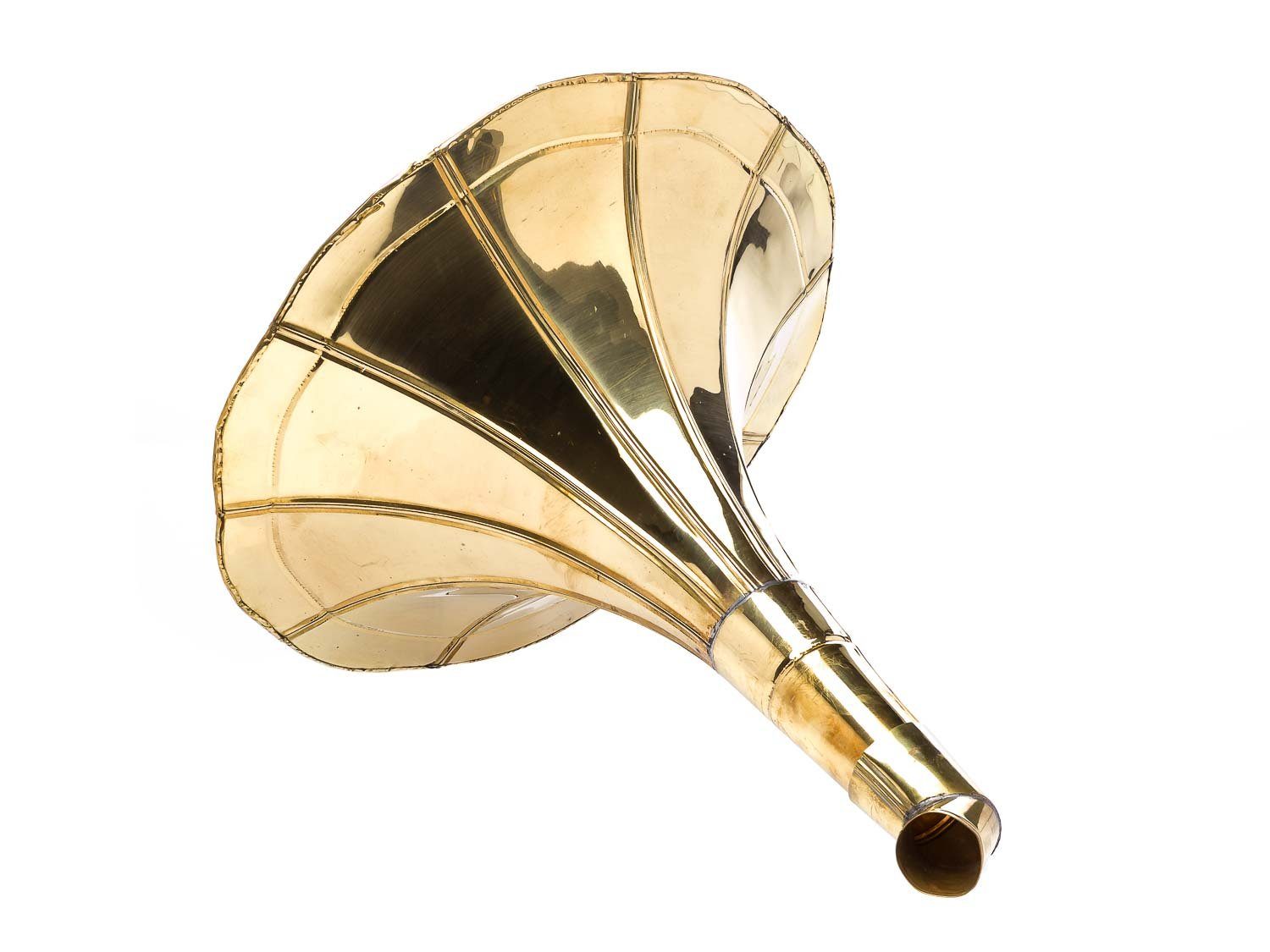 Aubaho Dekoobjekt Grammophon goldfarben gramophone im Trichter Horn antik Stil