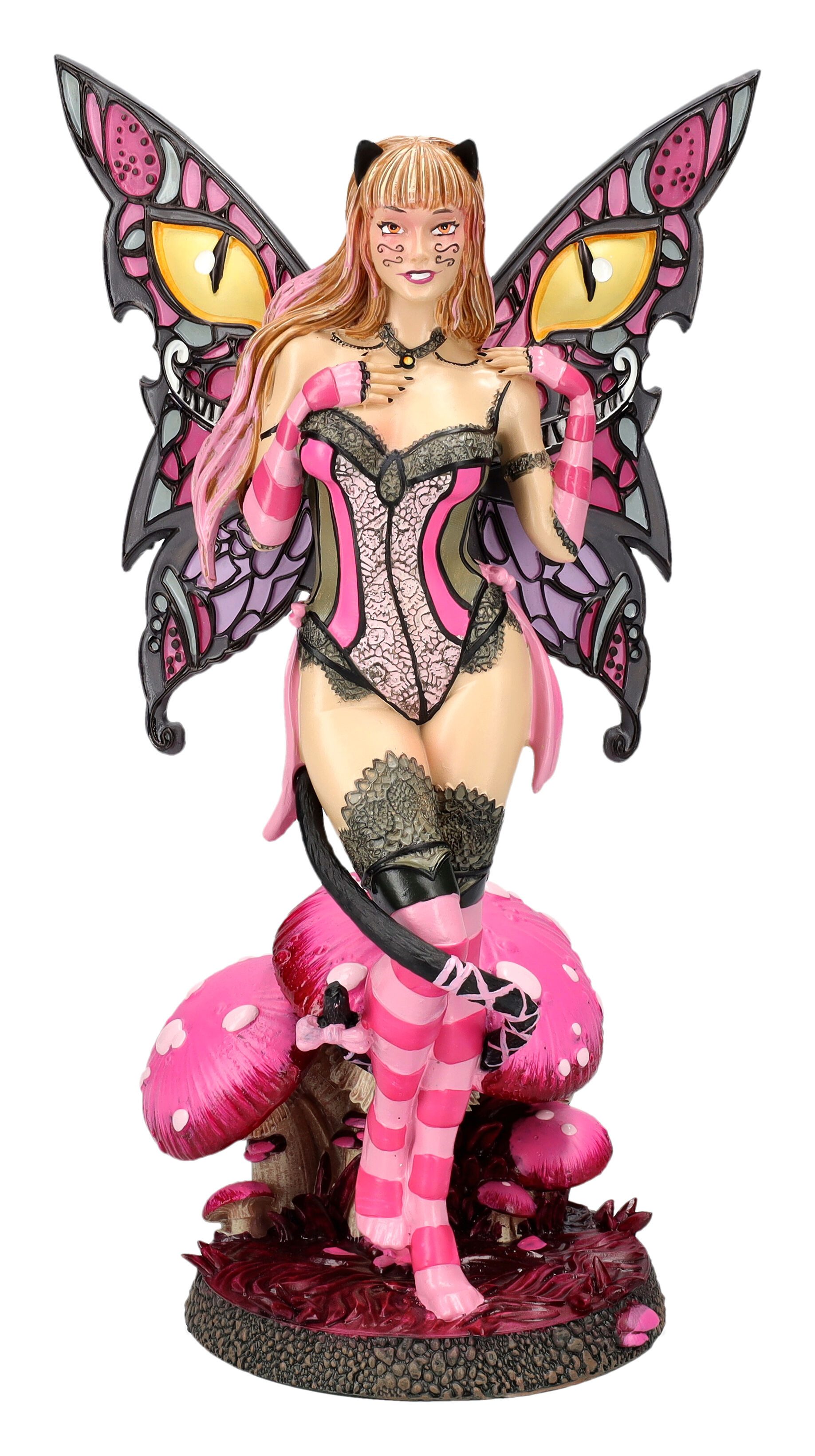Figuren Shop GmbH Fantasy-Figur Elfen Figur Wonderland Fairy - Grinsekatze - Nemesis Now Fantasy Deko