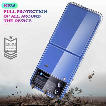 Wigento Handyhülle Für Samsung Galaxy Z Flip4 5G Shockproof Kunststoff / Silikon Case TPU Schutz Transparent Handy Hülle Cover