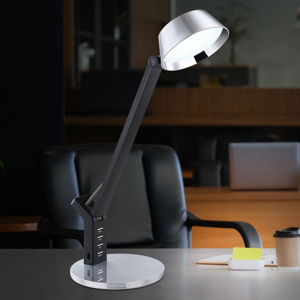 Schreibtischlampe, Touch Tischleuchte Dimmer Leselampe Neutralweiß, LED LED-Leuchtmittel verbaut, fest Warmweiß, Tageslichtweiß, etc-shop Schreibtischlampe Kaltweiß,