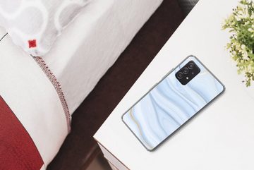 MuchoWow Handyhülle Marmor - Welle - Blau - Muster - Marmoroptik - Pastell, Phone Case, Handyhülle Samsung Galaxy A53, Silikon, Schutzhülle