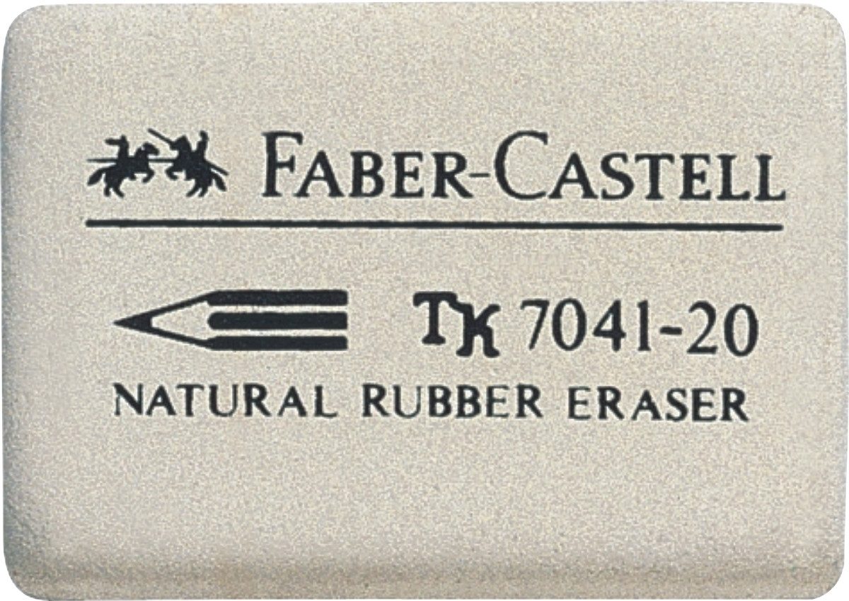 Faber-Castell Radiergummi Radiergummi Kautschuk 40x27x13mm weiß für Blei- + Farbstifte