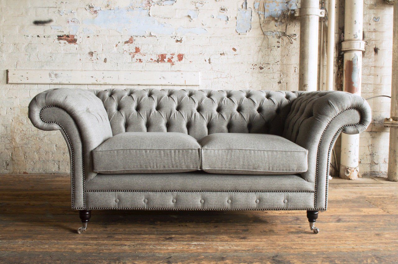 JVmoebel Chesterfield-Sofa, 2 cm Design 185 Chesterfield Couch Sofa Sitzer