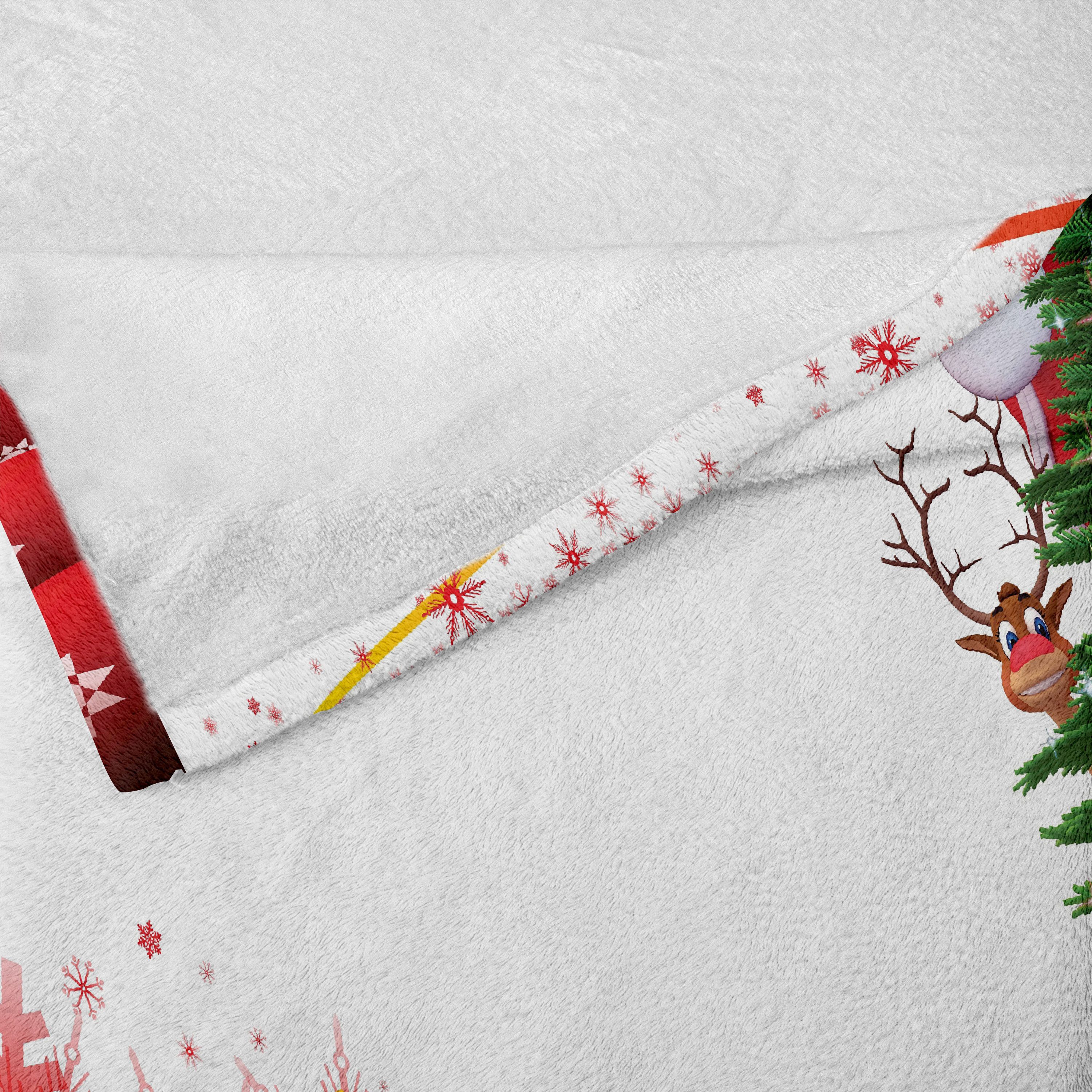 Wohndecke Gemütlicher Plüsch für den Innen- und Außenbereich, Abakuhaus, Weihnachtsmann Red Ball Baum