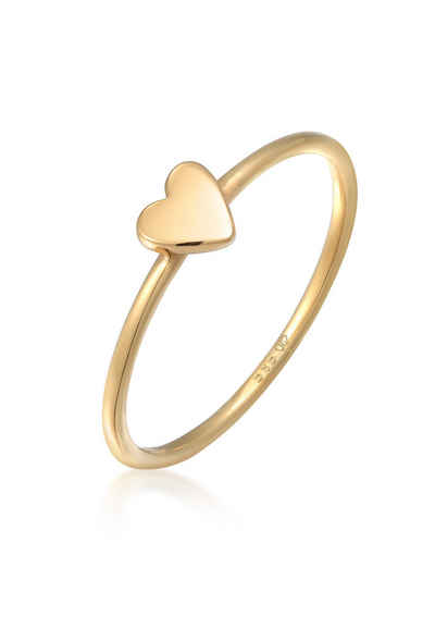 Elli Premium Fingerring Herz Liebe Verlobung 585 Gelbgold, Herz