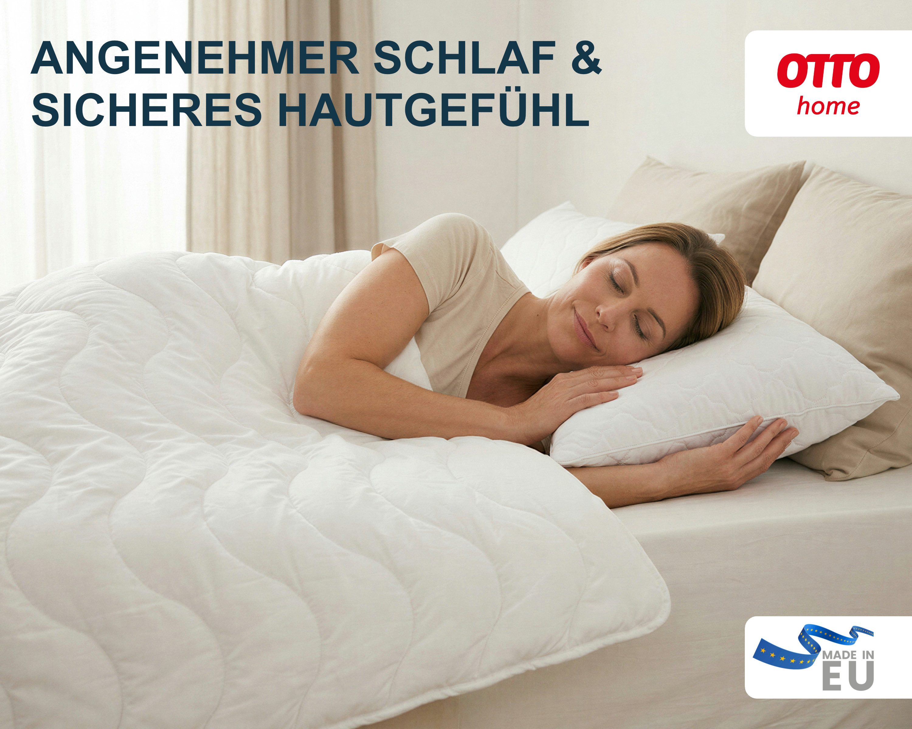 OTTO home Microfaserbettdecke Mailo Bettdecke 135x200 cm, 155x220 cm, Füllung: Polyester, Bezug: Microfaser-Feinbatist, Sommer, Winter, Decke, kuschelweicher Mi – Bild 4 von 5