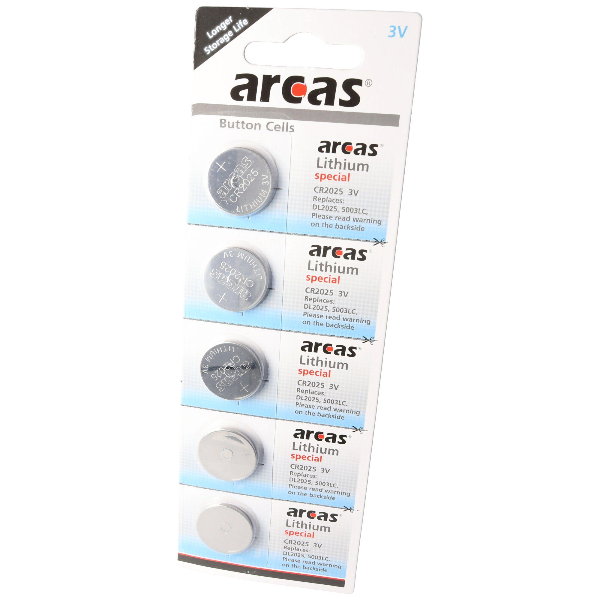 Arcas 5er-Sparset CR2025 Lithium Batterie Batterie, (3,0 V) | Batterien