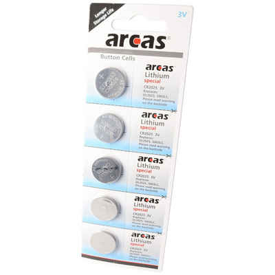 Arcas 5er-Sparset CR2025 Lithium Batterie Batterie, (3,0 V)