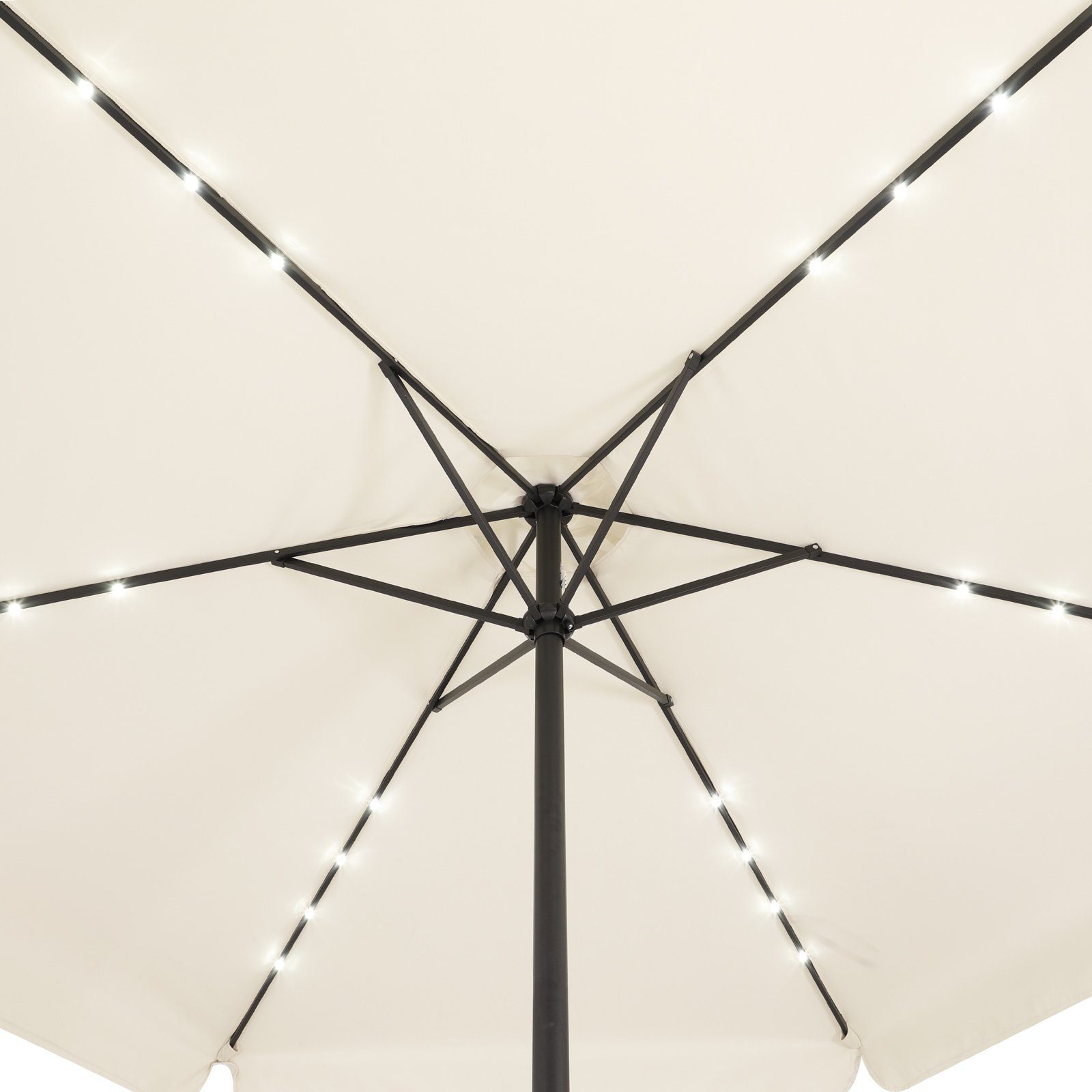 Kingsleeve Sonnenschirm, LED Beleuchtung Solarbetrieben Neigbar Wasserabweisend