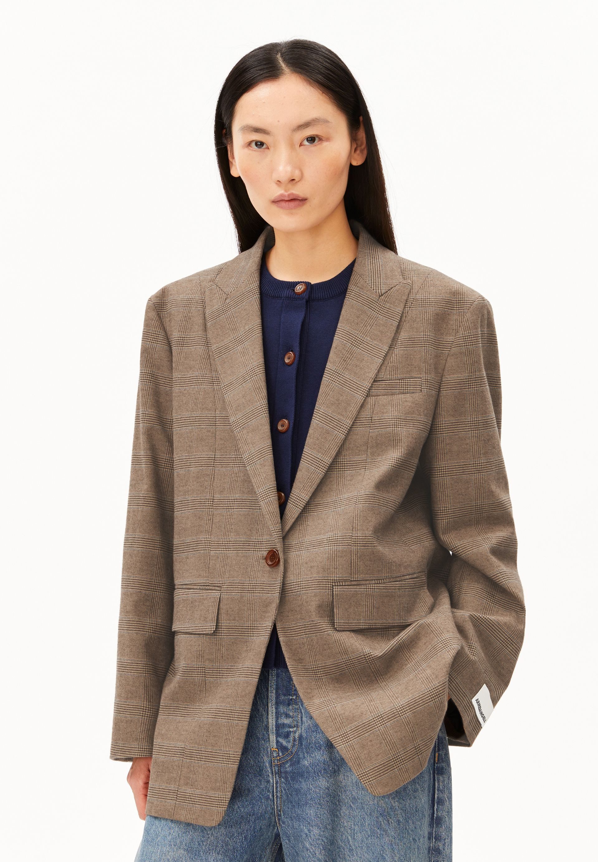 Jackenblazer CHECK OVERSIZED Blazer aus Bio-Baumwoll Mix