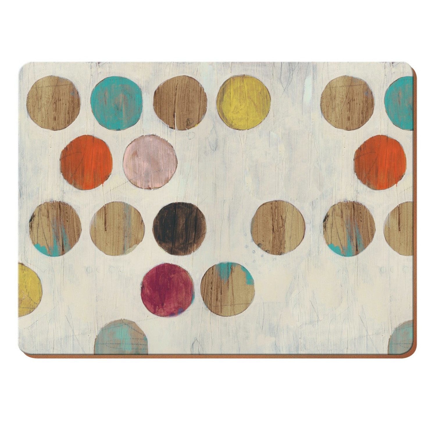 Creative Tops Platzset Kork, Farbe: Mehrfarbig, Motiv: Retro Spots, Punkte günstig online kaufen