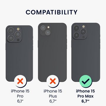 kwmobile Handyhülle Hülle für Apple iPhone 15 Pro Max, mit Metall Kette zum Umhängen - Silikon Handy Cover Case Schutzhülle