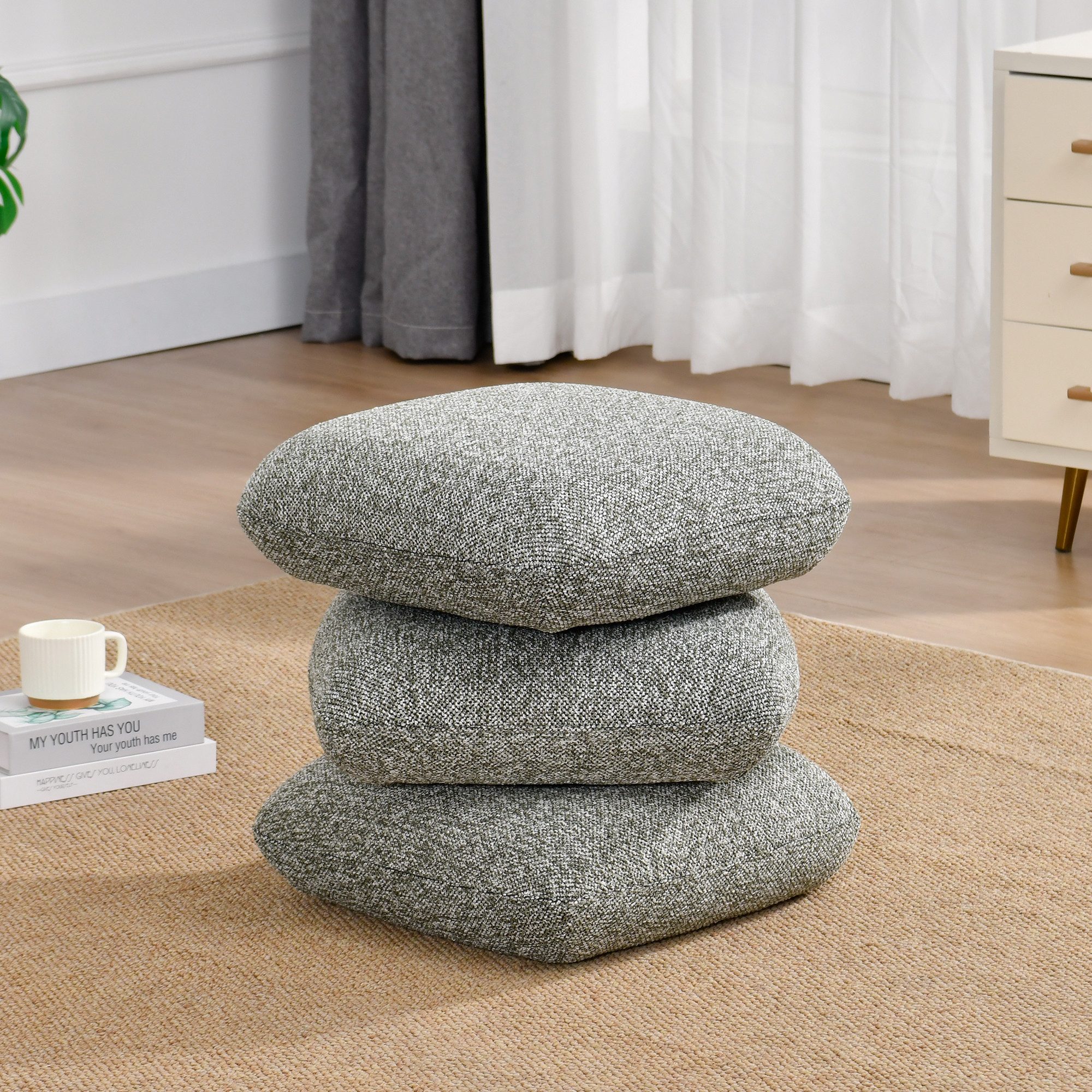 Duhome Hocker (9272D1), Bouclé Stoff, 360° günstig online kaufen