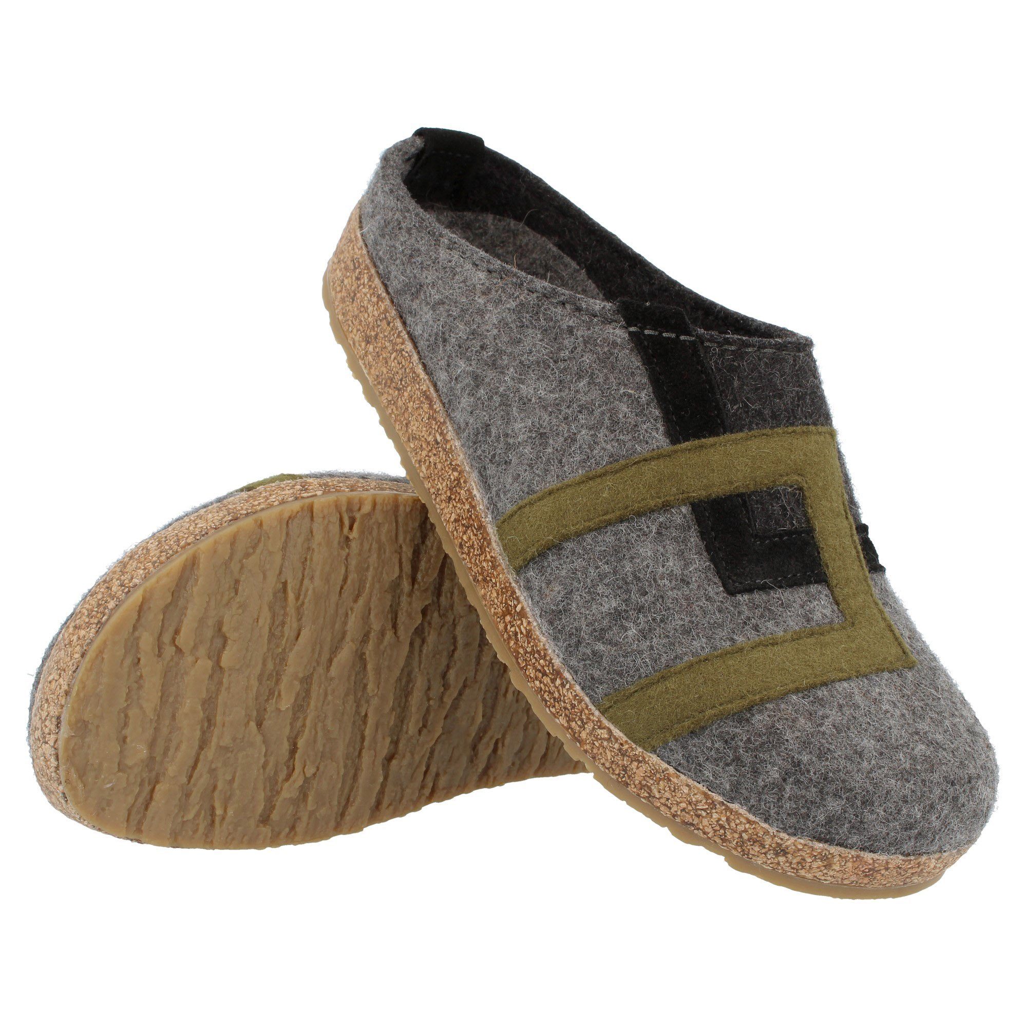 LU Filzclog aus reinem Wollfilz mit moderna Applikation Unisex Hausschuh